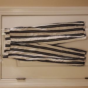 H&M Striped Wide Leg Cropped Pants Size 6